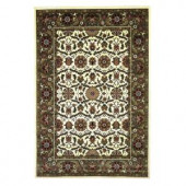 Kas Rugs Classic Kashan Ivory/Green 3 ft. 3 in. x 4 ft. 11 in. Area Rug