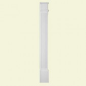 Fypon 86 in. x 4-1/2 in. x 1-5/8 in. Pilaster Fluted Molded Plinth Smooth