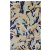 Kas Rugs Exotic Lily Blue 3 ft. 3 in. x 5 ft. 3 in. Area Rug
