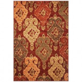 Kas Rugs Soft Ikat Burgundy 3 ft. 3 in. x 4 ft. 11 in. Area Rug