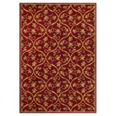 Kas Rugs Floral Scroll Red 5 ft. 3 in. x 7 ft. 7 in. Area Rug