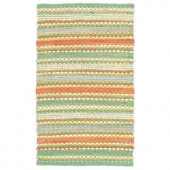 LR Resources Cotton Dhurry Jade and Multi 8 ft. x 10 ft. Braided Indoor Area Rug