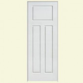 Masonite Safe-N-Sound Glenview Smooth 3-Panel Craftsman Solid Core Primed Composite Prehung Interior Door