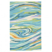 Loloi Rugs Olivia Life Style Collection Teal Multi 3 ft. 6 in. x 5 ft. 6 in. Area Rug