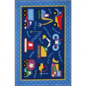 LA Rug Inc. Olive Kids Under Construction Multi Colored 19 in. x 29 in. Accent Rug