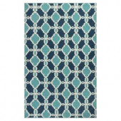 Kas Rugs Moroccan View Blue/Ivory 2 ft. 3 in. x 3 ft. 9 in. Area Rug