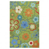 Kas Rugs Flowers at Play Green/Blue 5 ft. x 7 ft. 6 in. Area Rug
