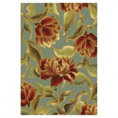 Kas Rugs Spacious Florals Blue 3 ft. 3 in. x 4 ft. 7 in. Area Rug