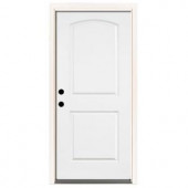 Steves & Sons Premium 2-Panel Arch Primed White Steel Entry Door with 36 in. Right-Hand Inswing and 6 in. Wall