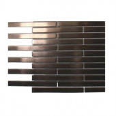 Splashback Tile Metal Rouge Stainless Steel 1/2 in. x 4 in. Stick Brick Tiles - 6 in. x 6 in. Tile Sample