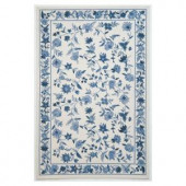 Kas Rugs Wedgewood Floral Ivory/Blue 2 ft. 6 in. x 4 ft. 2 in. Area Rug
