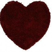 LR Resources Senses Heart Red 4 ft. x 4 ft. Plush Indoor Area Rug