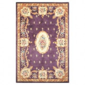 Kas Rugs Classy Aubusson Plum 5 ft. 3 in. x 8 ft. Area Rug