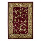 Kas Rugs Traditional Florals Red/Beige 5 ft. 3 in. x 7 ft. 7 in. Area Rug