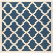 Safavieh Courtyard Navy/Beige 5.3 ft. x 5.3 ft. Square Area Rug