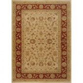 Home Dynamix Antiqua Cream/Red 5 ft. 2 in. x 7 ft. 2. in Area Rug