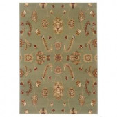 LR Resources Timeless Traditional Design in Green 7 ft. 9 in. x 9 ft. 9 in. Indoor Area Rug