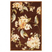 Kas Rugs Floral Perfection Mocha 3 ft. 6 in. x 5 ft. 6 in. Area Rug