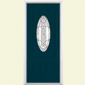 Masonite Chatham Three Quarter Oval Lite Painted Smooth Fiberglass Entry Door with Brickmold