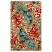 Kas Rugs Peacock Paradise Sage 5 ft. x 8 ft. Area Rug