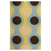 Kas Rugs Circle and Stripe Light Blue 5 ft. x 8 ft. Area Rug