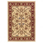 LR Resources Traditional Design with Cream and Brown swirls 5 ft. 3 in. x 7 ft. 9 in. Indoor Area Rug