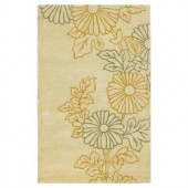 Kas Rugs Flowers on the Side Ivory 5 ft. x 8 ft. Area Rug