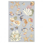 Kas Rugs Sea Life Blue 3 ft. 6 in. x 5 ft. 6 in. Area Rug