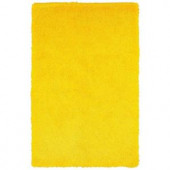 LR Resources Senses Shag Yellow 7 ft. 9 in. x 9 ft. 9 in. Plush Indoor Area Rug
