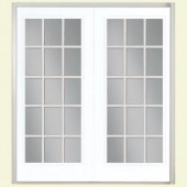 Masonite 60 in. x 80 in. Painted Prehung Right-Hand Inswing 15 Lite Steel Patio Door with No Brickmold