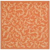 Safavieh Courtyard Terracotta/Natural 7.8 ft. x 7.8 ft. Square Area Rug
