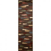 Nourison Rug Boutique Brush Strokes Chocolate 2 ft. 3 in. x 8 ft. Runner