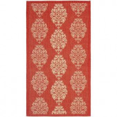 Safavieh Courtyard Red/Natural 2 ft. x 3.6 ft. Area Rug