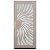 Unique Home Designs Solstice 36 in. x 80 in. Tan Outswing Security Door with Shatter-Resistant Glass Inserts and Satin Nickel Hardware