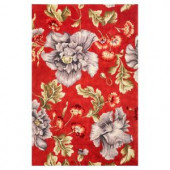 Kas Rugs Colossal Floral Coral/Blue 8 ft. x 10 ft. 6 in. Area Rug