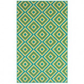Shaw Living Jacqui Turquoise 7 ft. 10 in. x 10 ft. 6 in. Indoor/Outdoor Area Rug