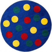 Artistic Weavers Play Yard Blue 4 ft. 4 in. x 4 ft. 4 in. Round Area Rug