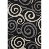 United Weavers Pinball Black 5 ft. 3 in. x 7 ft. 6 in. Area Rug