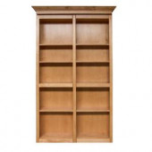 InvisiDoor 60 in. x 84 in. Unfinished Cherry 6-Shelf Bookcase Bifold Door