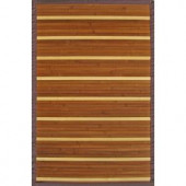 Anji Mountain Premier Brown and Light Brown Striped 5 ft. x 8 ft. Bamboo Area Rug