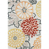 Chandra Thomaspaul Red/Gold 3 ft. x 5 ft. Indoor Area Rug