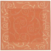Safavieh Courtyard Terracotta/Natural 7 ft. 10 in. x 7 ft. 10 in. Square Area Rug