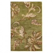 Kas Rugs Textured Bouquet Mint 8 ft. x 10 ft. Area Rug