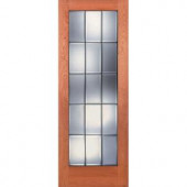 Feather River Doors 15-Lite Clear Bevel Brass Woodgrain 1-Lite Unfinished Cherry Interior Door Slab