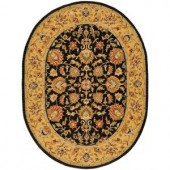 Safavieh Heritage Charcoal/Gold 4 ft. x 6 ft. Oval Area Rug
