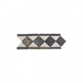 Daltile Fashion Accents Almond/Indian-Multicolor 4 in. x 12 in. Ceramic Decorative Border Wall Tile
