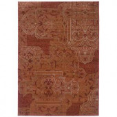LR Resources Scroll-Work Mahogany 7 ft. 10 in. x 11 ft. 2 in. Plush Indoor Area Rug