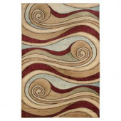 Lavish Home Waves Brown and Blue 5 ft. x 7 ft. 3 in. Area Rug