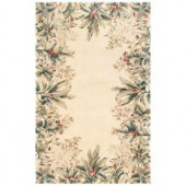 Kas Rugs Lush Border Tropics Ivory 5 ft. 3 in. x 8 ft. 3 in. Area Rug