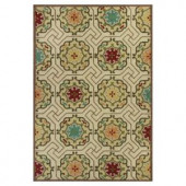 Kas Rugs High Fashion Motif Ivory/Blue 7 ft. 6 in. x 9 ft. 6 in. Area Rug